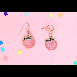 Peach enamel earrings